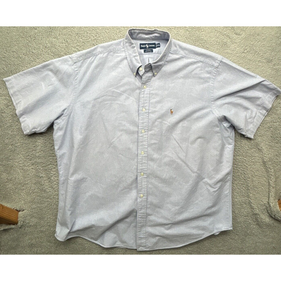 Ralph Lauren Shirt Men XXL Blue Blake Flesh Pony Oxford Button Down OCBD - Picture 1 of 11